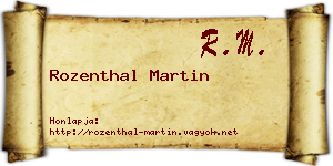 Rozenthal Martin névjegykártya